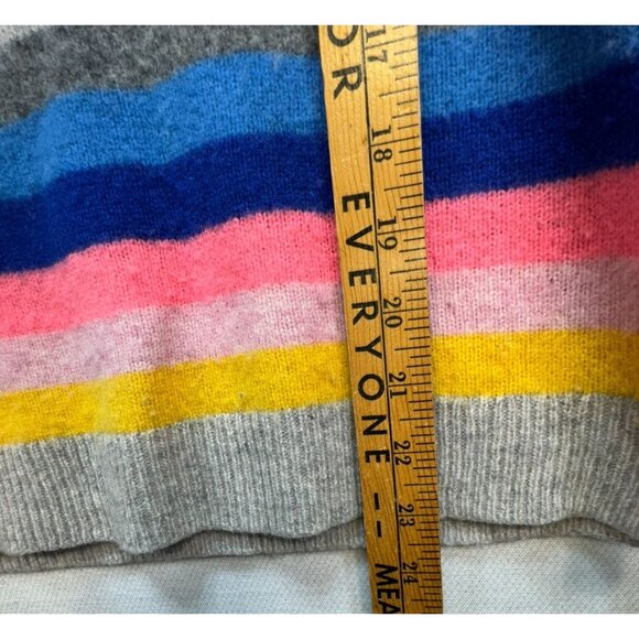 J. Crew Striped Lambs Wool & Nylon Sweater S Multicolor Rainbow - Picture 4 of 10
